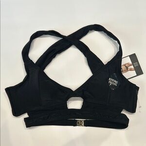 Insight black bondage bra top swim bikini size 6 NWT